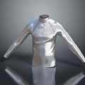 Shiny Silver Long Sleeve Top With Metallic Finish For Daily Use