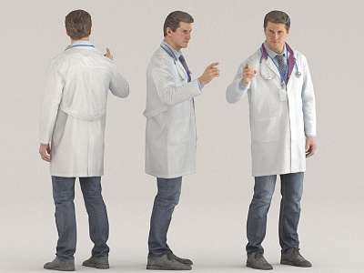 Professional Doctor Young People 3d model