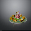 Vibrant Themed Play Architecture Featuring Pink Flower Shape Butterfly Decoration Ladybug Cars Green Circular Base