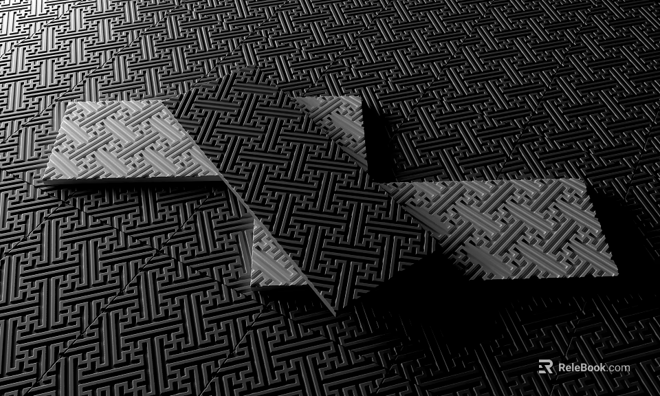 Traditional Garden Landscape With Intricate Geometric Paving Patterns And Interlocking Tile Design 3d model