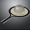 Innovative Racquet Shaped Structure With Honeycomb Sphere And Circular Base