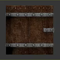 Antique Wooden Chest With Metal Straps And Decorative Buckle Details