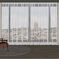 Lightweight Sheer White Curtain In Modern Living Room With Accent Chair And Floor Lamp