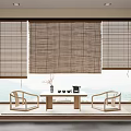 new bamboo curtain rolling curtain 3d model