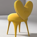 Yellow Modern Dining Chair With Upholstered Seat And Unique Leg Design
