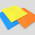 Colorful Striped Foam Floor Mats In Blue Yellow And Orange Surface Design