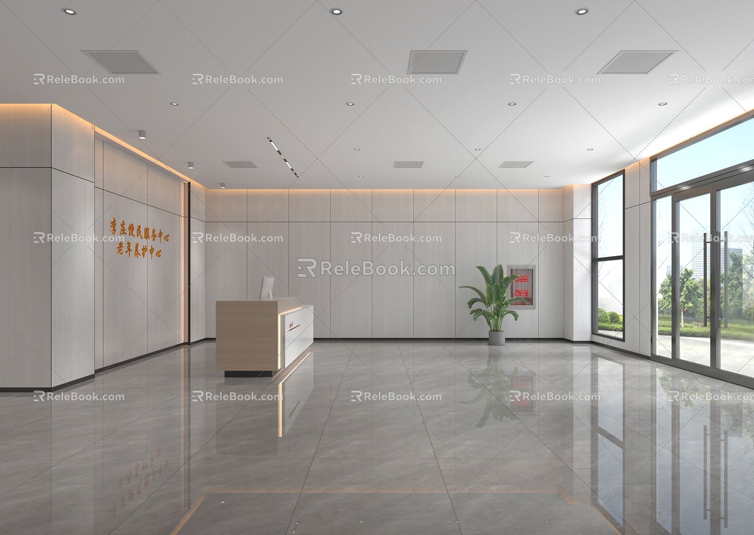 Elevator Hall Hall Reception 3d model