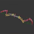 Golden Compound Bow With Intricate Design And Metallic Structure On Dark Background 3d model