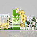 Stay Real Park Photo Spot With Green Backdrop Yellow White Balloons And Flowers