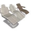 Three Adjustable Medical Treatment Chairs In Beige Brown And Light Upholstery