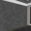 Modern Dark Gray Textured Stone Background Wall With Irregular Surface Panels 3d model