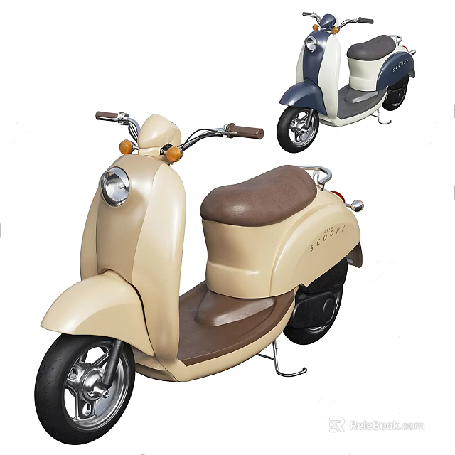 Vintage Scooters With Classic Design And Stylish Colors 3d model 