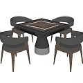 Modern Mahjong Table and Chair 3d model