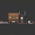 Colorful Building Blocks Set With Wooden Bookshelf Table And Miniature Accessories
