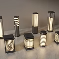 Modern Outdoor Lights Featuring Various Decorative Lattice Striped And Square Designs