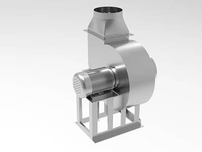 Heavy Duty Industrial Blower With Metal Stand Base Top Air Outlet And Motor 3d model
