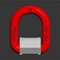Household Red Horseshoe Magnet With White Base And Clear Labels