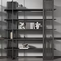 New Chinese-style Bookshelf Decorative Shelf Bookcase Combination 3d model