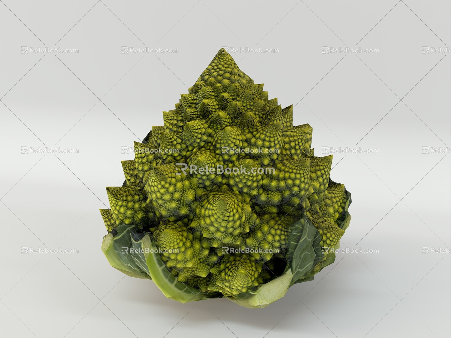 pagoda cauliflower cauliflower buddha head vegetable pagoda flower vegetables fruit food vegetables roman cauliflower 3d model