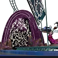 Space Themed Cosmic Playground With Purple Planets Alien Character Slide Orbit And Glowing Towers
