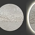 Modern Artistic Circular Wall Decor With Textured Surface And Illuminated Edge 3d model