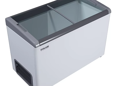 White Chest Freezer with Transparent Double Lid and Efficient Cooling System 3d model