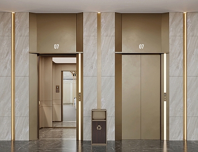 Elevator Hotel Lobby 3d model