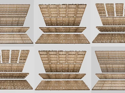 Modern Wooden Ceiling Grid Design With Various Patterns And Styles 3d model