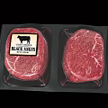 Fresh Black Angus Beef Cuts in Clear Vacuum Sealed Packaging 3d model