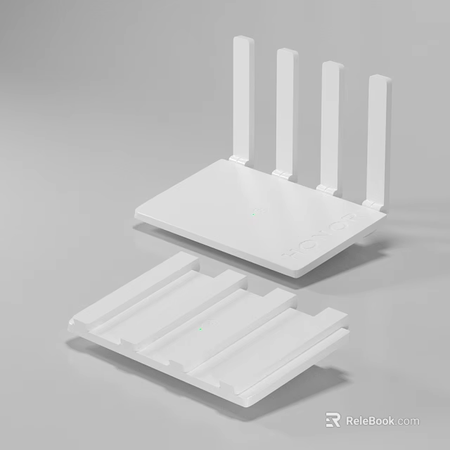 White Wireless Router As Daily Electrical Appliance With Multiple Antennas And Modern Design 3d model 