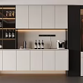 Modern Wine Cabinet Interior Design With White Cabinets Black Accents And Wine Bottles