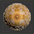 Ornate Decorative Egg With Gold Silver Floral Patterns And Pink Base Top Ornament