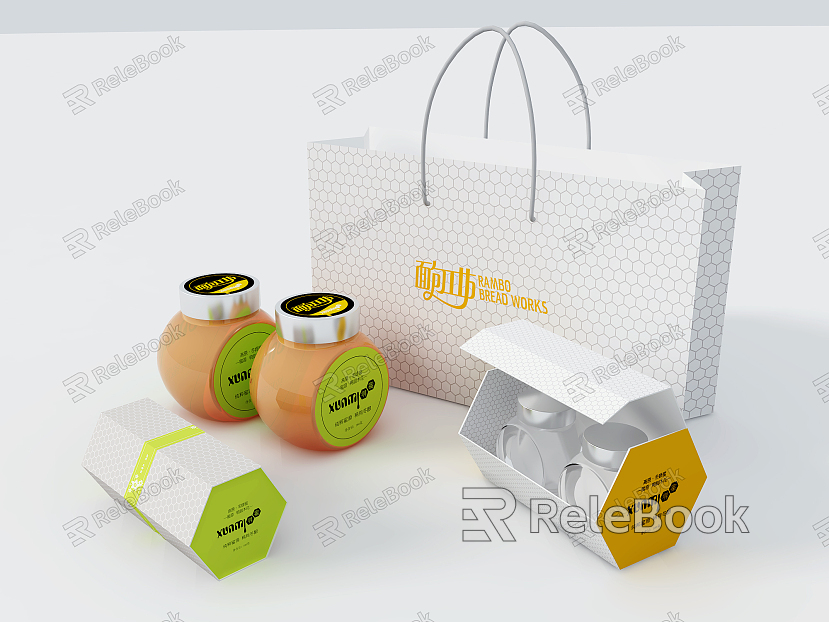 Modern packaging bag gift box packaging model