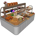 Modern Showcase Bakery Showcase Shelf 3d model