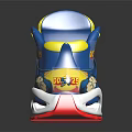 Stylish Blue Sneakers With Pink Laces Yellow Tongue And Cartoon Patterns