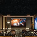 Luxury KTV Private Room With Starry Ceiling Plush Sofas And Screens 3d model