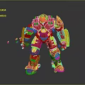 Red Iron Man Mech With Yellow Details Mechanical Arms And Powerful Design