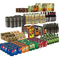 Assorted Beverages Collection With Canned Bottled And Boxed Drinks Of Various Flavors And Types