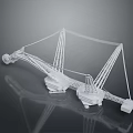 White Crane Structure Model With Metal Frame Supporting Boom Components And Base 3d model