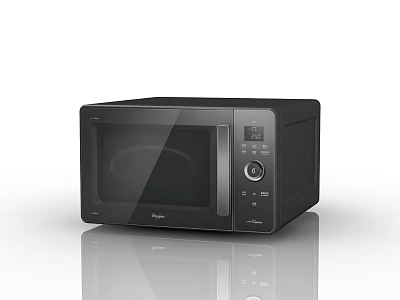 Sleek Black Modern Kitchen Microwave Oven With Digital Control Panel Design 3d model