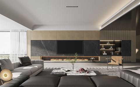 Modern Minotti living room 3d model