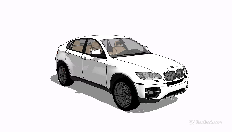 White Coupe Style SUV With Sleek Body Modern Front Fascia And Black Alloy Wheels 3d model 