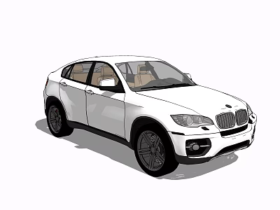 White Coupe Style SUV With Sleek Body Modern Front Fascia And Black Alloy Wheels 3d model