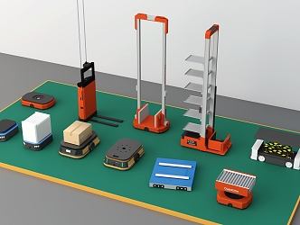 Intelligent transport vehicle logistics robot stacker forklift 3d model