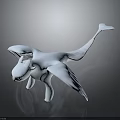 Cute 3D White Dragon Character With Blue Eyes And Large Wings 3d model