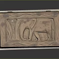 Intricately Carved Wooden Chest With Elephant Motifs On White Base Dark Background