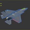 Modern Military Fighter Jet Model With Gray Body And Orange Cockpit