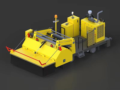 Yellow Industrial Construction Equipment Featuring Mechanical Arm Control Panel And Warning Lights 3d model