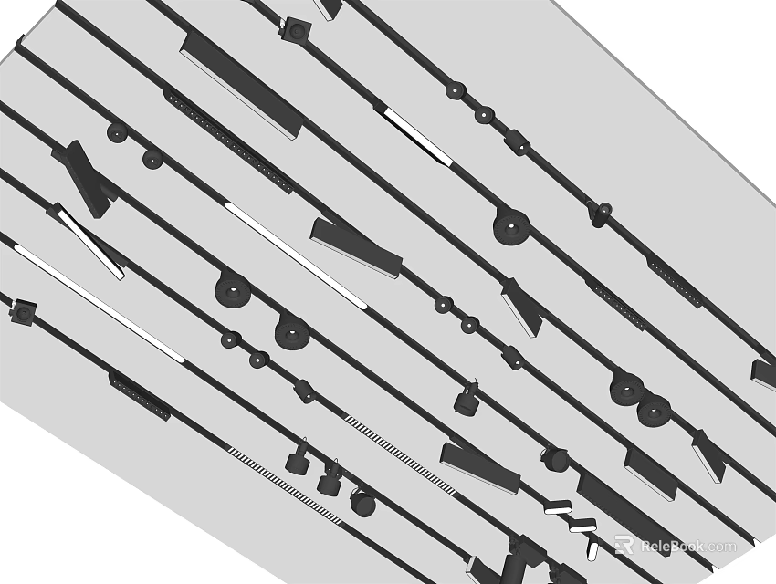 Modern Downlights And Spotlights Design For Interior Lighting Installation 3d model