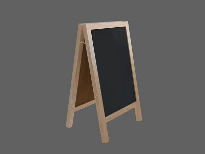 Wooden Easel Chalkboard Hanging Decor With Black Surface And Stand 3d model